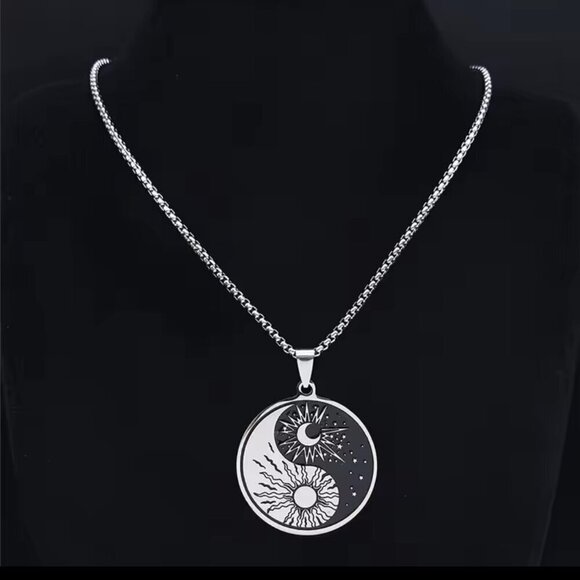 Jewelry - Yin Yang Necklace Pendant Stainless Steel #1457